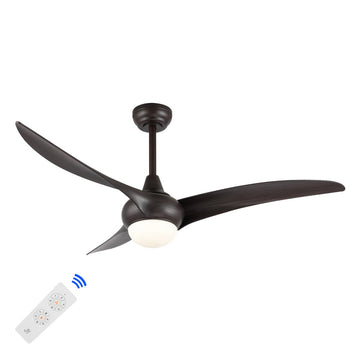 Aviator 52" Coastal Vintage Iron/Plastic Mobile-App/Remote-Controlled 6-Speed Retro Swirl Integrated LED Ceiling Fan - JONATHAN Y